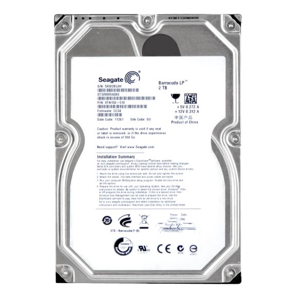 SEAGATE BARRACUDA LP 2TB 5.9K 32MB SATA II 3.5'' ST32000542AS