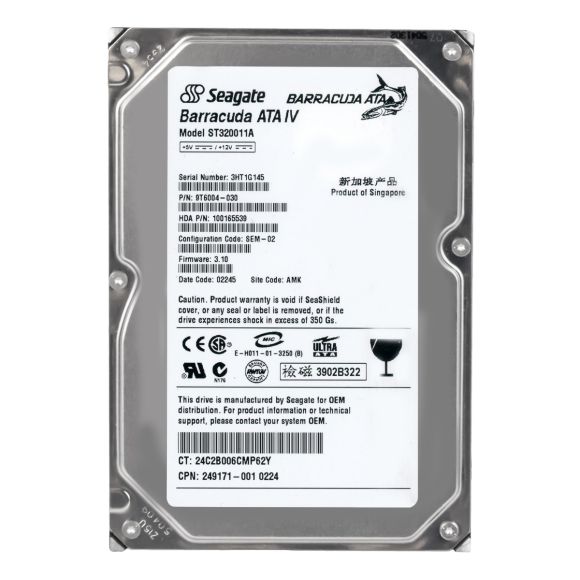 SEAGATE ST320011A 20 GB ATA 7200RPM P5913-60103 3.5