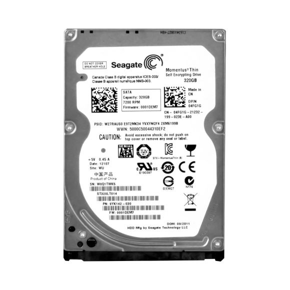 SEAGATE MOMENTUS THIN 320GB 7.2K 16MB SATA II 2.5" ST320LT014