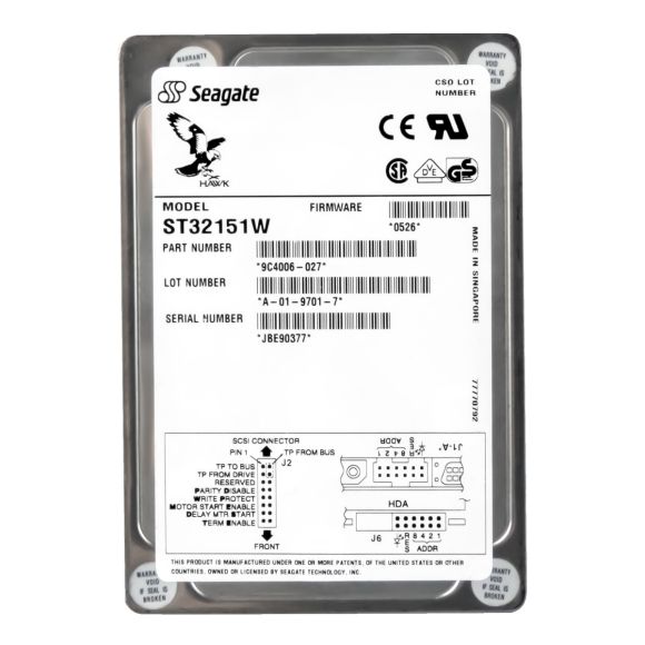 Seagate ST32151WC 2.1GB 3.5" SCSI 80PIN