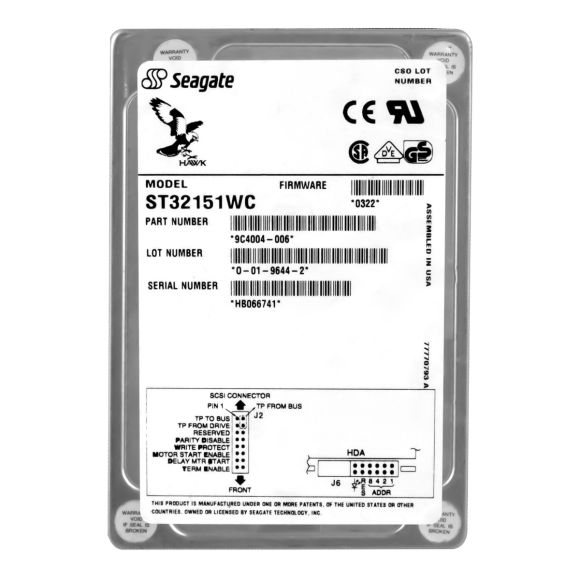 SEAGATE HAWK 2XL 2.15GB 5.4K SCSI 80-PIN 3.5'' ST32151WC