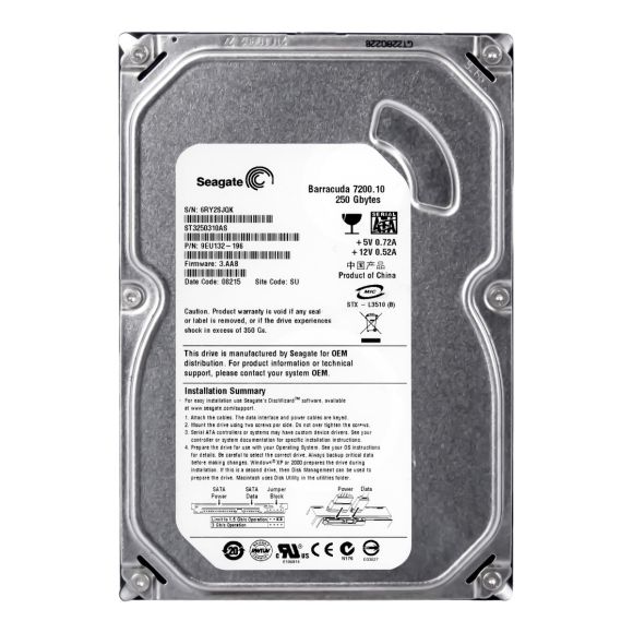 SEAGATE ST3250310AS HDD 250GB SATA II 7.2K BARRACUDA 3.5''