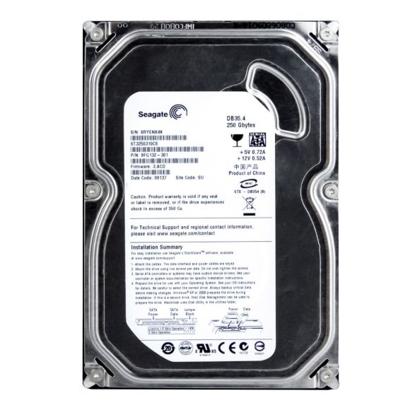 SEAGATE DB35.4 250GB 7.2K 8MB SATA II 3.5'' ST3250310CS