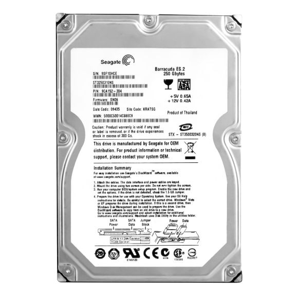 SEAGATE ST3250310NS 250GB 32 MB SATA II NCQ 