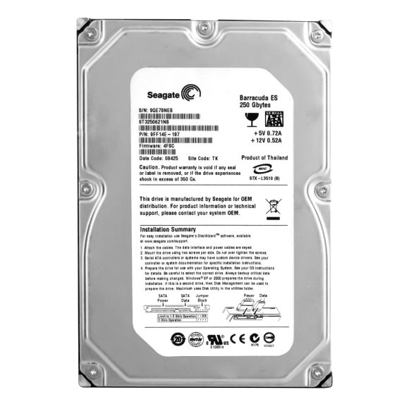 SEAGATE BARRACUDA ST3250621NS HDD 250GB SATAII 7.2K 3.5"