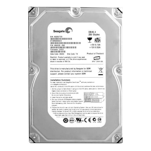 SEAGATE ST3250820ACE 250GB ATA/IDE 7200RPM 3.5