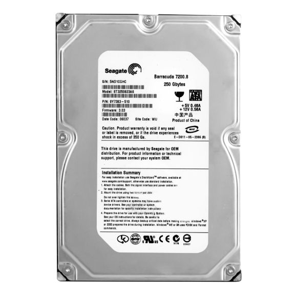 SEAGATE BARRACUDA 7200.8 250GB 7.2K 8MB SATA 3.5'' ST3250823AS