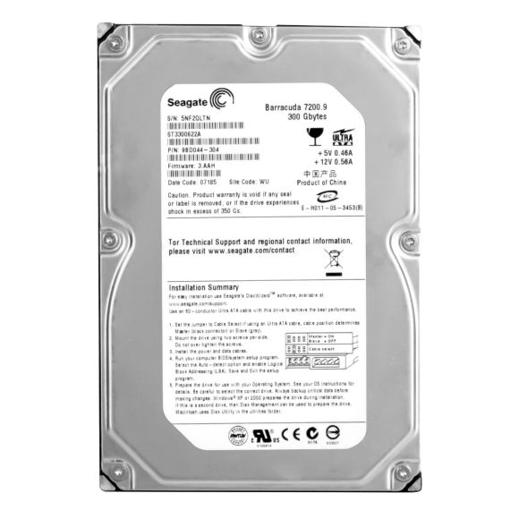 SEAGATE BARRACUDA 7200.9 300GB 7.2K 16MB ATA 3.5'' ST3300622A