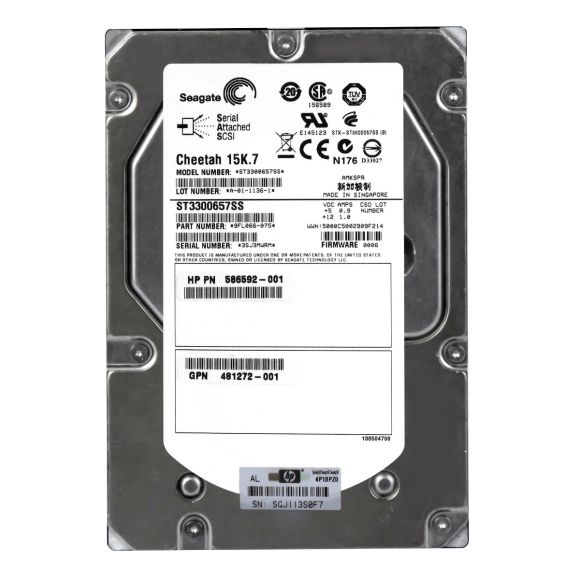 HP 586592-001 300GB 15K 16MB SAS-2 3.5'' ST3300657SS