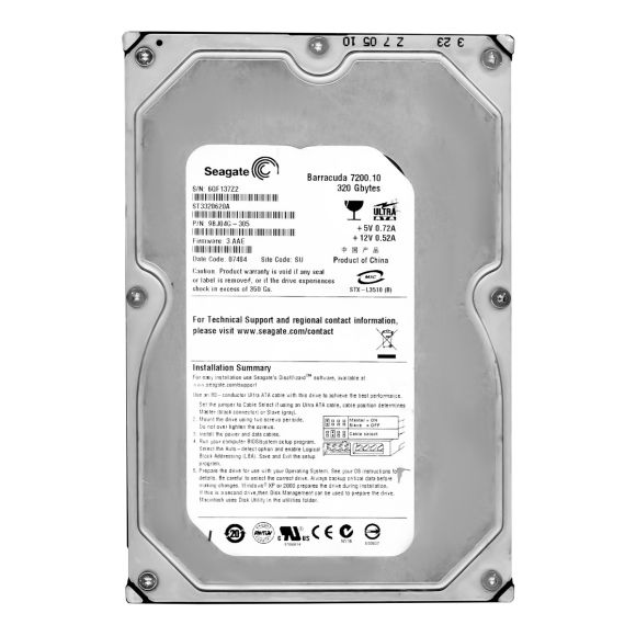 SEAGATE BARRACUDA 7200.10 320GB 7.2K 16MB ATA 3.5'' ST3320620A