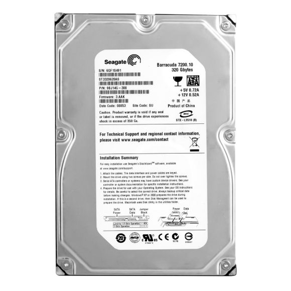 SEAGATE ST3320620AS 320GB SATA 7200RPM 3.5"