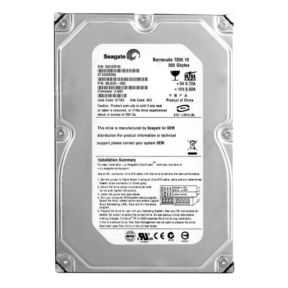 SEAGATE BARRACUDA 7200.10 ST3320820A 320GB 7.2K