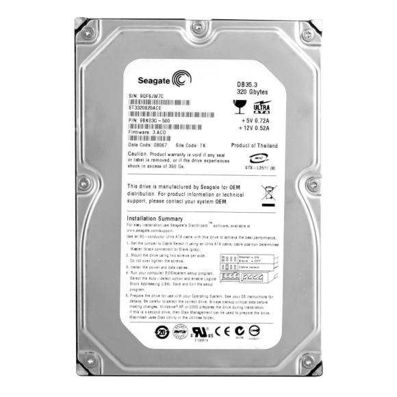 SEAGATE DB35.3 320GB 7.2K 8MB ATA 3.5'' ST3320820ACE