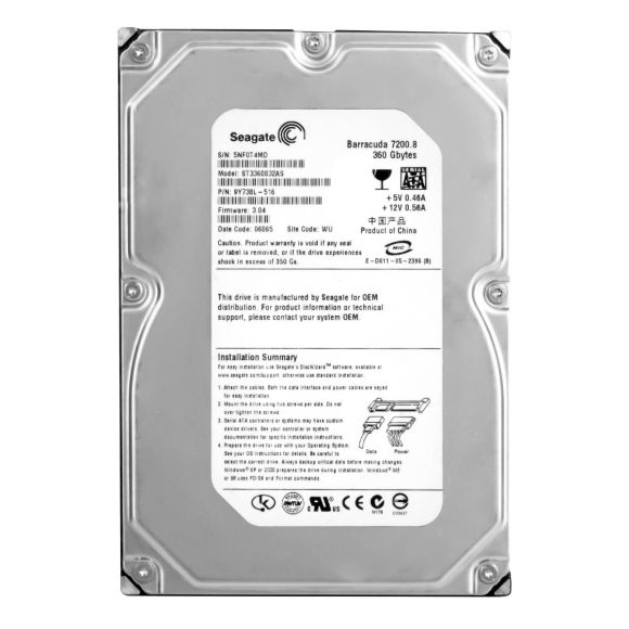 SEAGATE BARRACUDA 7200.8 360GB 7.2K 8MB SATA 3.5'' ST3360832AS