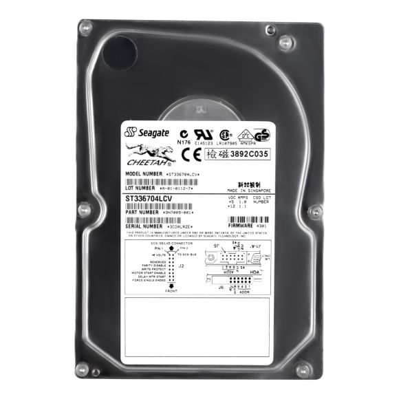 SEAGATE ST336704LCV 36GB 10K SCSI 80-PIN HOT SWAP 3.5" 16MB