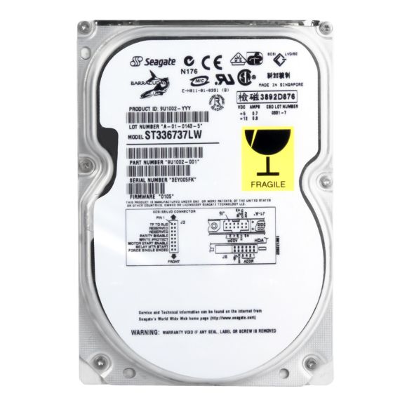 SEAGATE BARRACUDA 36.9GB 7.2K U160 SCSI 3.5'' ST336737LW