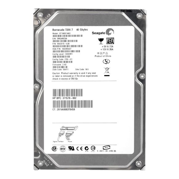 HP 371579-002 40GB 7.2K 2MB SATA 3.5'' ST340014AS