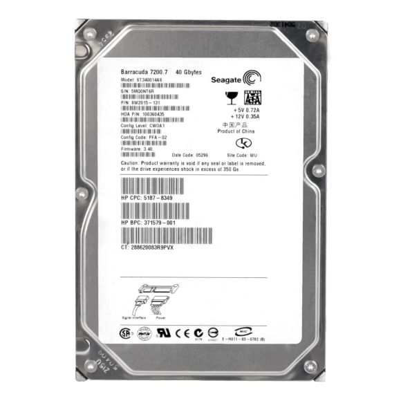 HP 371579-001 40GB 7.2K 2MB SATA 3.5'' ST340014AS