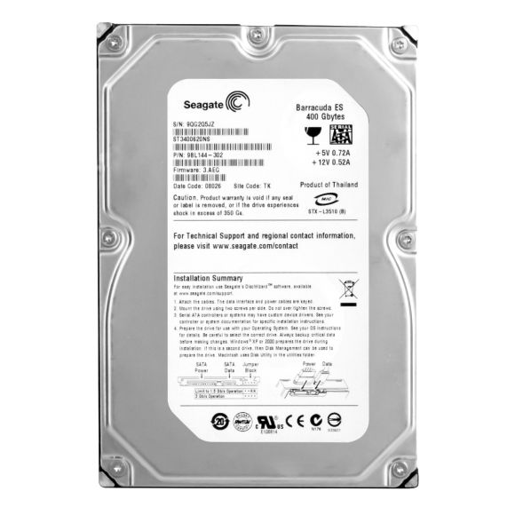 SEAGATE BARRACUDA ST3400620NS 400GB SATA 3.5" 7.2K