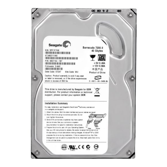 DELL 0FC257 40GB 7.2K 2MB SATA II 3.5'' ST3402111AS 