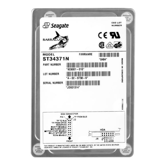 SEAGATE BARRACUDA 4LP 4.3GB 7.2K SCSI 3.5'' ST34371N