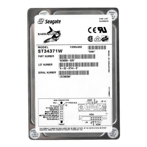 SEAGATE BARRACUDA 4.3GB 7.2K SCSI 3.5'' ST34371W