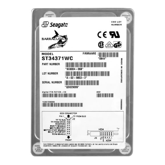 HDD SEAGATE ST34371WC 4.3 GB 7.2K SCSI 80-PIN 3.5''