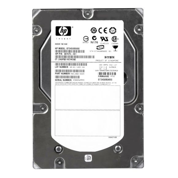 HP 487675-001 450GB 15K 16MB SAS 3.5'' ST3450856SS