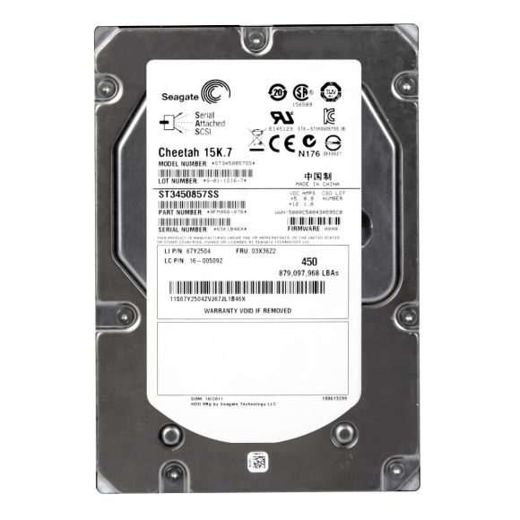 IBM 03X3622 67Y2504 450GB 15K 16MB SAS-2 3.5'' ST3450857SS