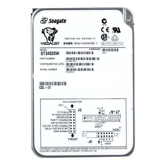 SEAGATE MEDALIST 4.5GB 7.2K ULTRA SCSI 3.5'' ST34520W