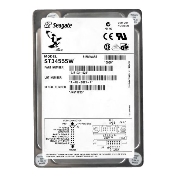 SEAGATE HAWK 4XL 4.5GB 7.2K SCSI 3.5'' ST34555W