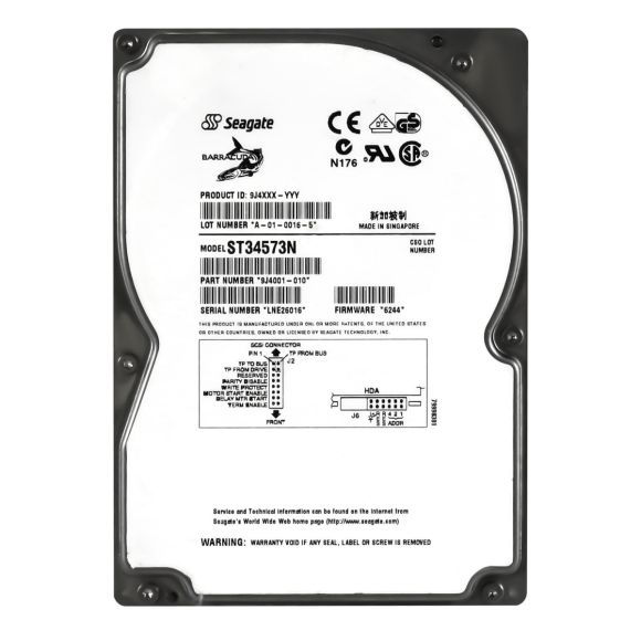 SEAGATE BARRACUDA 9LP 4.55GB 7.2K SCSI 3.5'' ST34573N