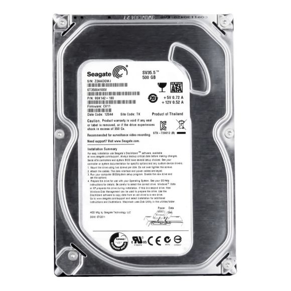 SEAGATE SV35.5 500GB 7.2K 16MB SATA II 3.5'' ST3500410SV