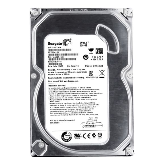 SEAGATE ST3500411SV 500GB 7.2k SATA III 3.5"