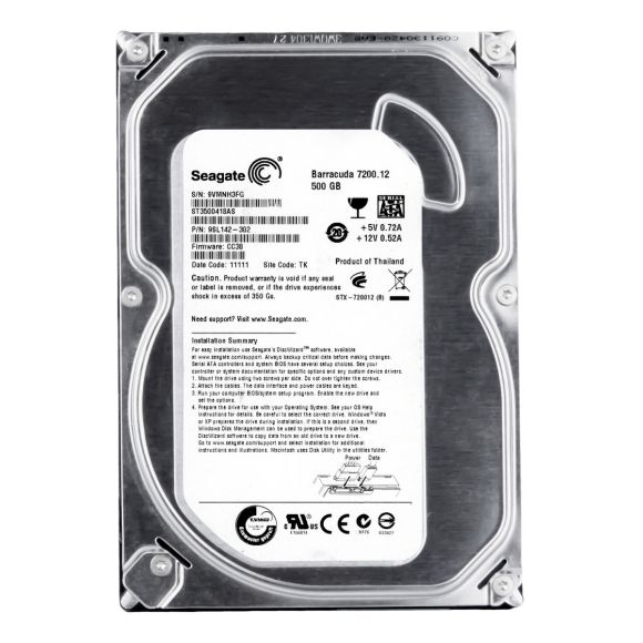 SEAGATE ST3500418AS 500 GB SATA16MB 7200RPM 3.5