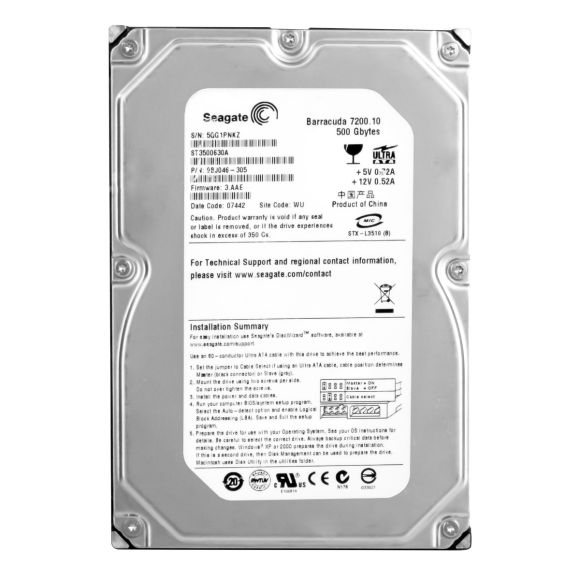 SEAGATE BARRACUDA 500GB 7.2K 16MB ATA 3.5'' ST3500630A