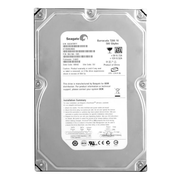 SEAGATE ST3500630AS 500GB 7.2K SATA 3.5'' BARRACUDA