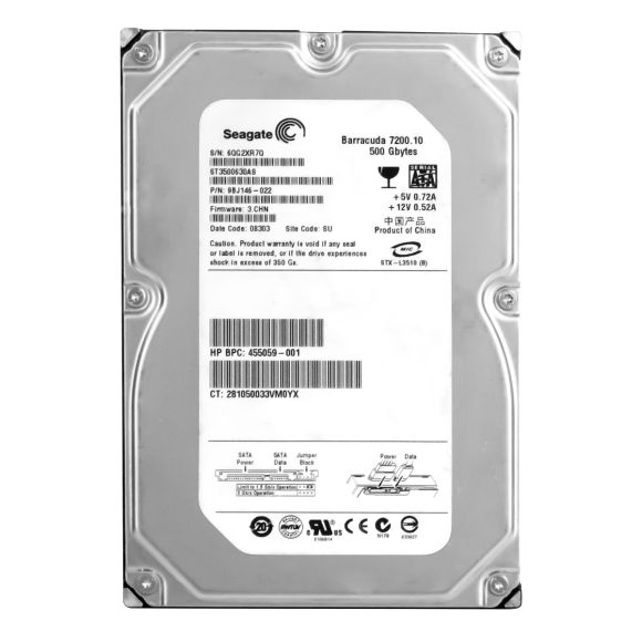 HP 455059-001 ST3500630AS 500GB 7.2K SATA 3.5''