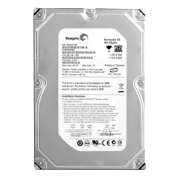 SEAGATE ST3500630NS 3.5" 500GB SATA 7.2K