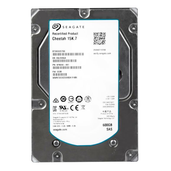 SEAGATE CHEETAH 15K.7 600GB 15K 16MB SAS-2 3.5'' ST3600057SS REFURB