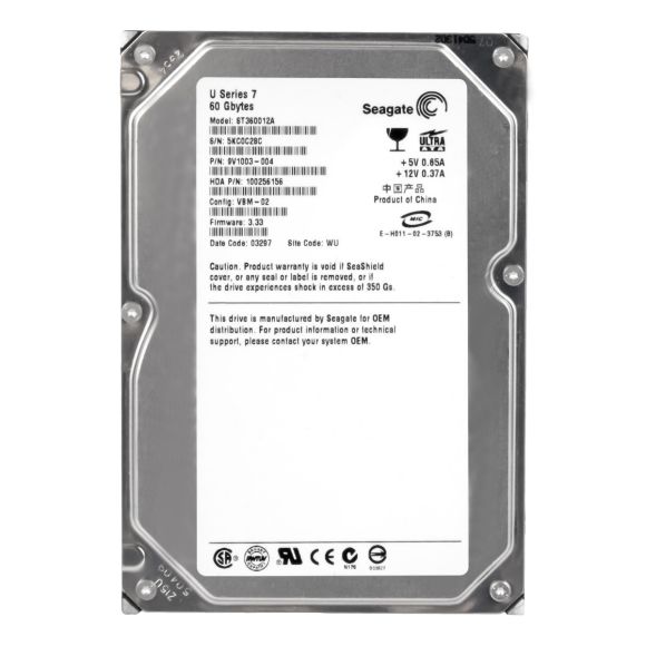 SEAGATE U SERIES 7 60GB 7.2K 1MB ATA 3.5'' ST360012A