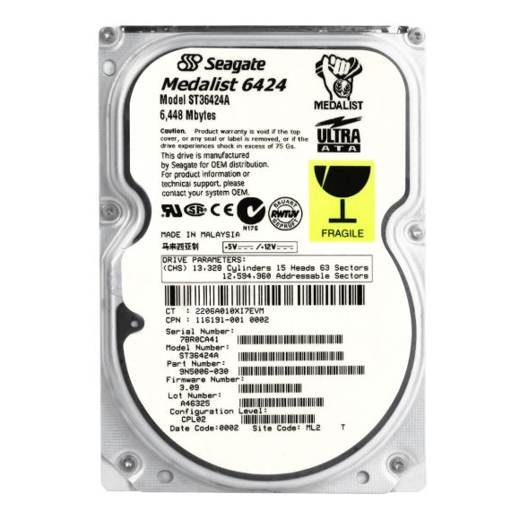 SEAGATE MEDALIST 6424 6.4GB 5.4K ATA 3.5'' ST36424A