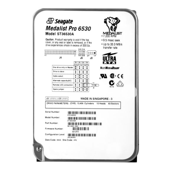 SEAGATE MEDALIST PRO 6530 6.5GB 7.2K ATA 3.5'' ST36530A