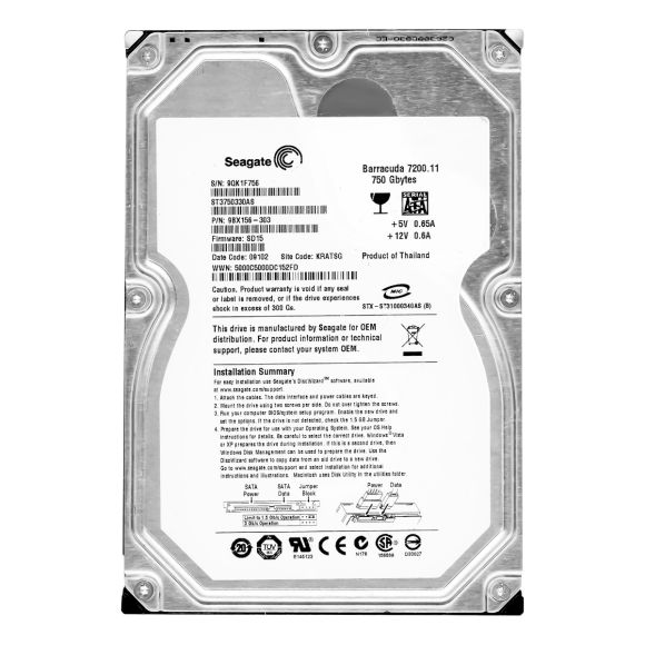 SEAGATE ST3750330AS 750 GB SATA 300 7200 RPM