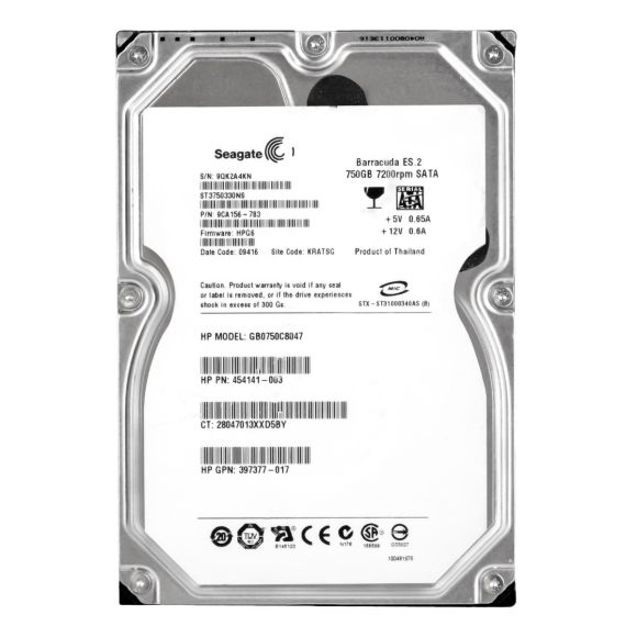 HP GB0750C8047 750GB SATA 7.2K 3.5" 432401-002