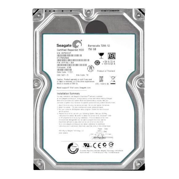 SEAGATE BARRACUDA 7200.12 750GB SATA III 7.2K 32MB 3.5'' ST3750525AS