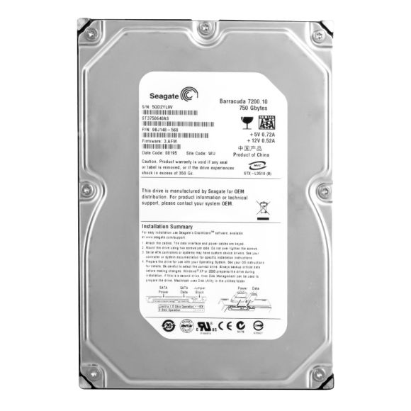 SEAGATE BARRACUDA 7200.10 750GB SATA II 7.2K 16MB 3.5'' ST3750640AS