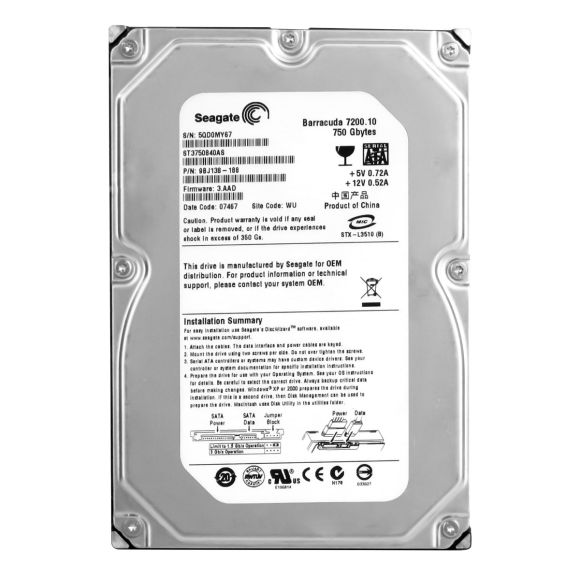 SEAGATE BARRACUDA ST3750840AS 750GB 7.2K SATA 3.5''