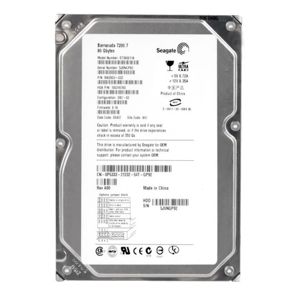 DELL 0P5333 80GB 7.2K 2MB ATA 3.5'' ST380011A