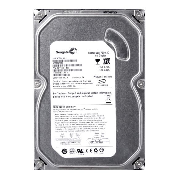 SEAGATE BARRACUDA 80GB 7.2k 2MB SATA II 3.5'' ST380215AS